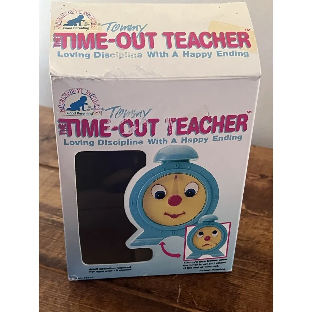 Vintage 1996 Nursery Needs Tommy The Time Out Teacher Clock Timer Box